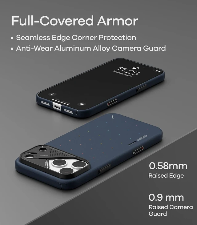 Alt view image 5 of 7 - Aulumu A18 for iPhone 18 Pro Max Ultra-Slim Particle Aramid Fiber Case
MagSafe-Compatible | With Touch Buttons | Full-Frame Protection | Signature CoolHyper Tech | 1500D | Aluminum Camera Guard
