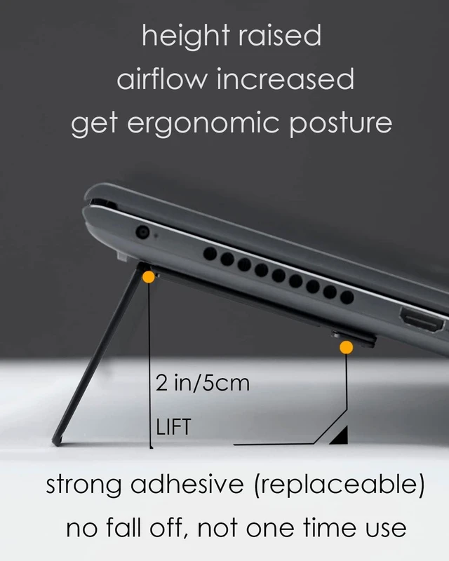 Alt view image 4 of 7 - Aulumu G07 Pop Up Leg Stands Laptop, Super Portable Cooling Laptop Stand, Ergonomic Laptop Riser Lift for Desk for MacBook, All Laptops, Tablets, 8-20'', Black