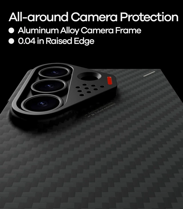 Alt view image 3 of 7 - Aulumu Z Fold 8 Ultra Galaxy Aramid Fiber Magnetic Case | 1500D Ultra-thin | Compatible with MagSafe | Fast cooling | Aluminum Camera Protection | Temperature-sensing Strip for Real-time Device Status