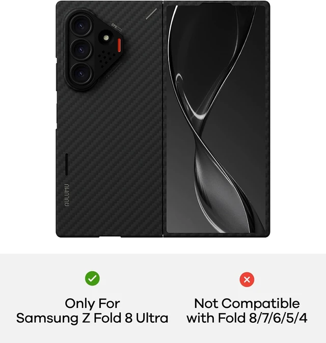 Alt view image 2 of 7 - Aulumu Z Fold 8 Ultra Galaxy Aramid Fiber Magnetic Case | 1500D Ultra-thin | Compatible with MagSafe | Fast cooling | Aluminum Camera Protection | Temperature-sensing Strip for Real-time Device Status