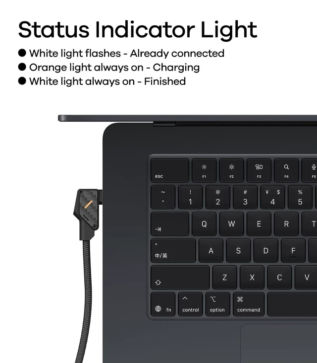 Alt view image 3 of 7 - Aulumu M07 240W USB-C to USB-C Carbon Fiber Cable | USB 3.1 Gen2 10Gbps | 4K@60Hz Video Output Fast Charging | for iPhone 18/17/16/15 Pro Max, NVMe SSD, S25/S24/S23 Ultra, MacBook Pro -Black 3.9FT