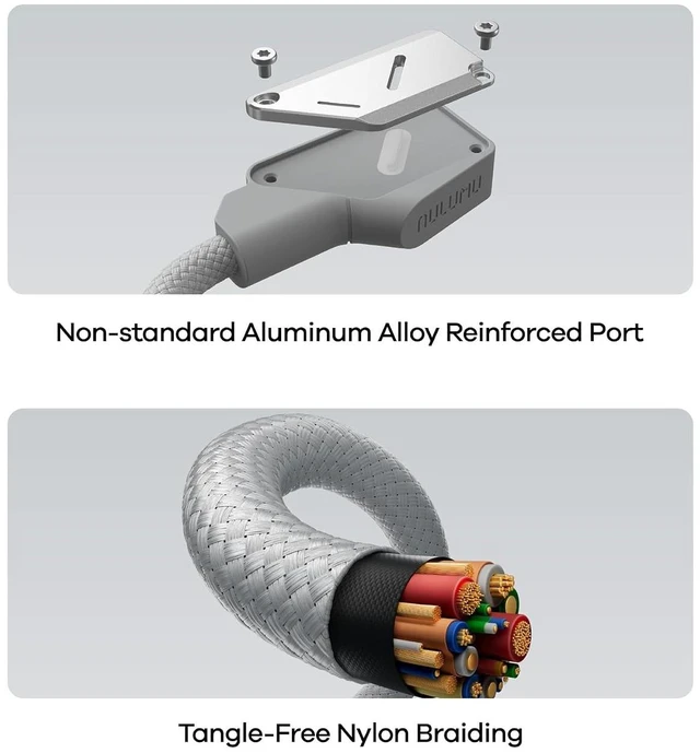 Alt view image 7 of 7 - Aulumu M07 240W USB-C to USB-C Carbon Fiber Cable | USB 3.1 Gen2 10Gbps | 4K@60Hz Video Output Fast Charging | for iPhone 18/17/16/15 Pro Max, NVMe SSD, S25/S24/S23 Ultra, MacBook Pro -Black 3.9FT