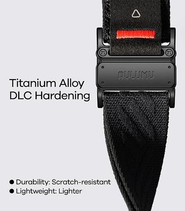 Alt view image 2 of 6 - Aulumu C03 Snap Functional Titanium Buckle for Apple Watch Ultra (3/2/1) Nylon Band | Luxury Embossed Texture Knit | Quick-release Design | iWatch Bands for 49/46/45/44MM