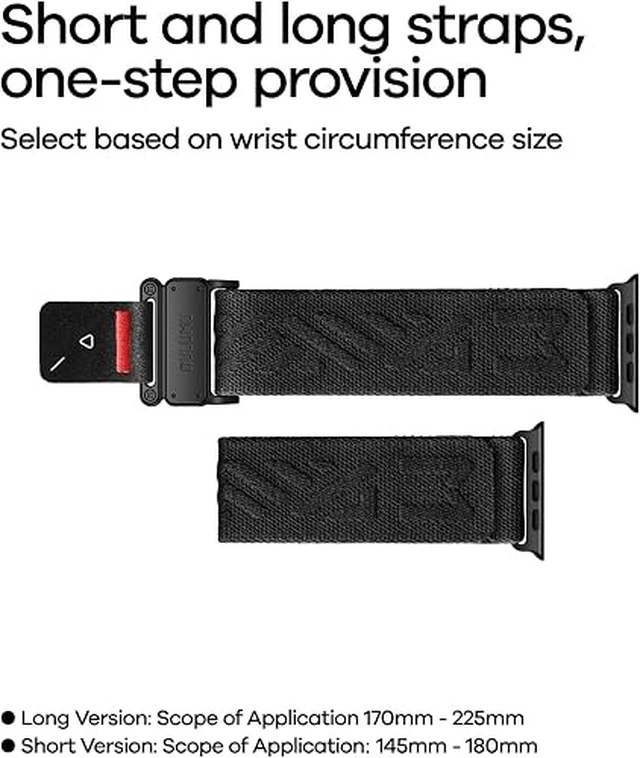 Alt view image 5 of 6 - Aulumu C03 Snap Functional Titanium Buckle for Apple Watch Ultra (3/2/1) Nylon Band | Luxury Embossed Texture Knit | Quick-release Design | iWatch Bands for 49/46/45/44MM