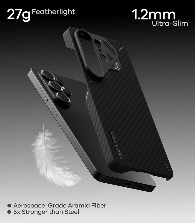 Alt view image 6 of 6 - Aulumu S26 Ultra Galaxy Aramid Fiber Magnetic Case | 1500D Ultra Slim Woven | Compatible with MagSafe | Passive Cooling Samsung Galaxy S26 Ultra Case
