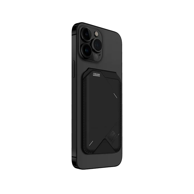 Alt view image 4 of 6 - Aulumu G02 V2 Magnetic Wallet &Stand, Compatible with MagSafe, Adjustable Stand, Open ID Window, Magnetic Phone Wallet Stick on for iPhone 16/15/14/13/12 Series Black