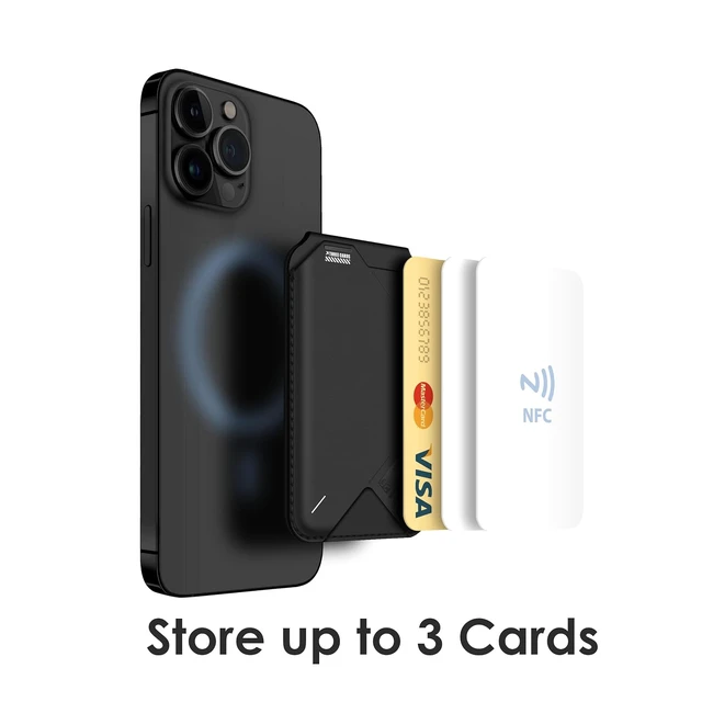 Alt view image 6 of 6 - Aulumu G02 V2 Magnetic Wallet &Stand, Compatible with MagSafe, Adjustable Stand, Open ID Window, Magnetic Phone Wallet Stick on for iPhone 16/15/14/13/12 Series Black