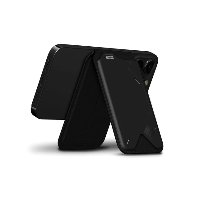 Alt view image 3 of 6 - Aulumu G02 V2 Magnetic Wallet &Stand, Compatible with MagSafe, Adjustable Stand, Open ID Window, Magnetic Phone Wallet Stick on for iPhone 16/15/14/13/12 Series Black