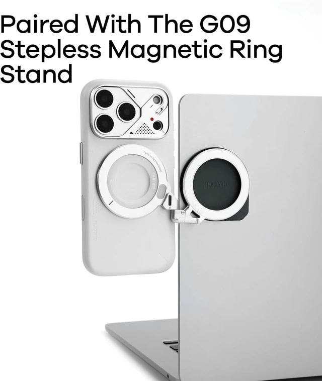 Alt view image 7 of 7 - Aulumu G09 Magnetic Ring Grip+ AC01 for MagSafe Sticker | Magnetic Expansion Kit | Black-Gray