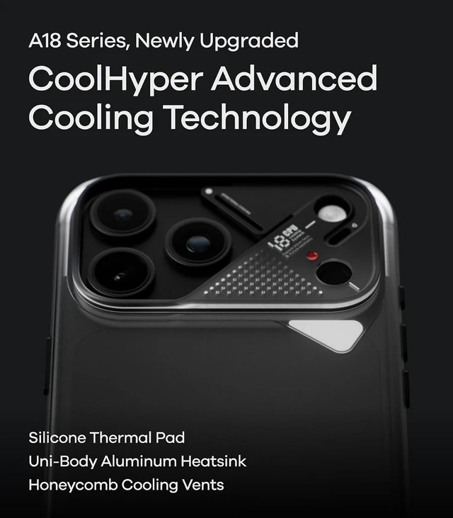 Alt view image 6 of 7 - Aulumu A18 Partical Vegan Leather Case for iPhone 18 Pro Abyss Blue
Compatible with MagSafe | Aluminum Alloy Camera Guard | CoolHyper Cooling | Camera Contro l Soft-Touch | Luxury White iPhone 18 Pro