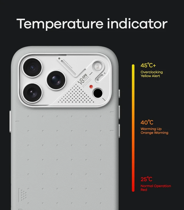 Alt view image 3 of 7 - Aulumu A18 Partical Vegan Leather Case for iPhone 18 Pro Abyss Blue
Compatible with MagSafe | Aluminum Alloy Camera Guard | CoolHyper Cooling | Camera Contro l Soft-Touch | Luxury White iPhone 18 Pro