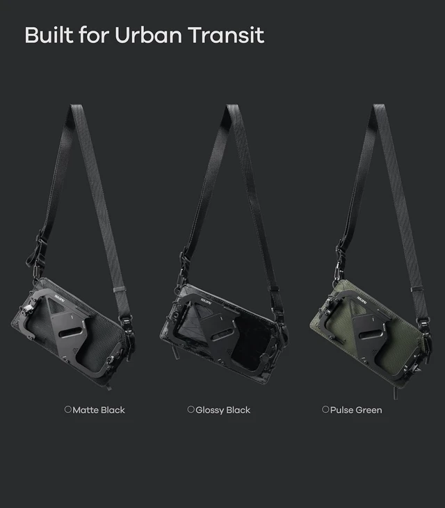 Alt view image 4 of 7 - Aulumu B02 Men's Crossbody Phone Bag with Metal Compartment | 0.3L Black
Original Design | Water-resistant Small Sling Bag | Magnetic Buckle | Adjustable Strap | for iPhone 12 Series and Later