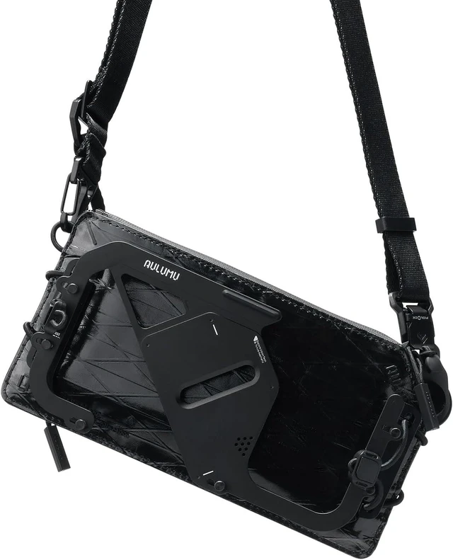 Main image of Aulumu B02 Men's Crossbody Phone Bag with Metal Compartment | 0.3L Black
Original Design | Water-resistant Small Sling Bag | Magnetic Buckle | Adjustable Strap | for iPhone 12 Series and Later