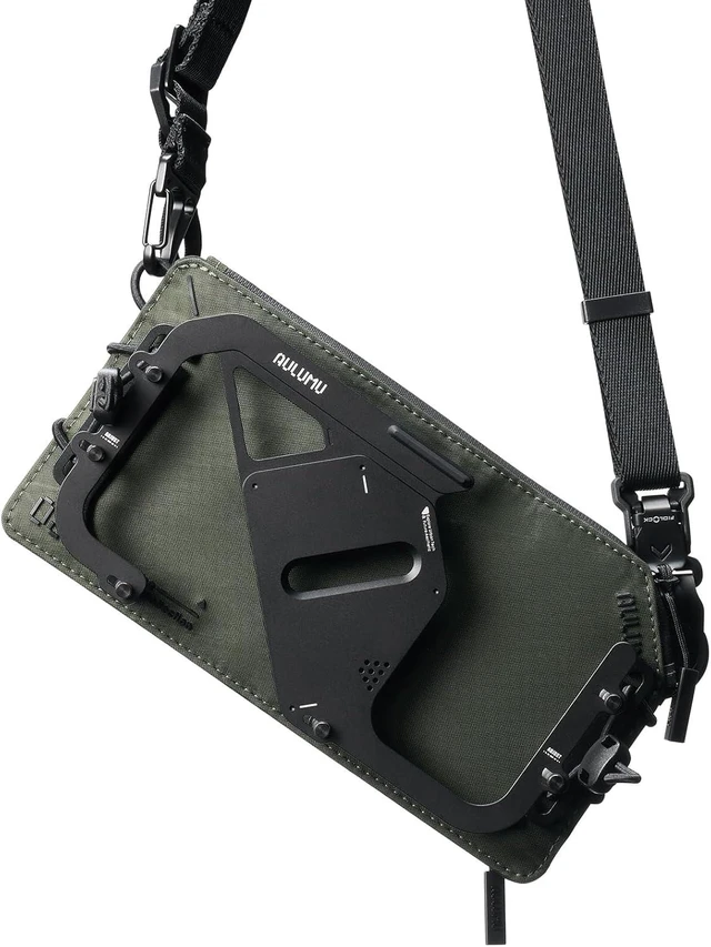 Main image of Aulumu B02 Men's Crossbody Phone Bag with Metal Compartment | 0.3L Black
Original Design | Water-resistant Small Sling Bag | Magnetic Buckle | Adjustable Strap | for iPhone 12 Series and Later