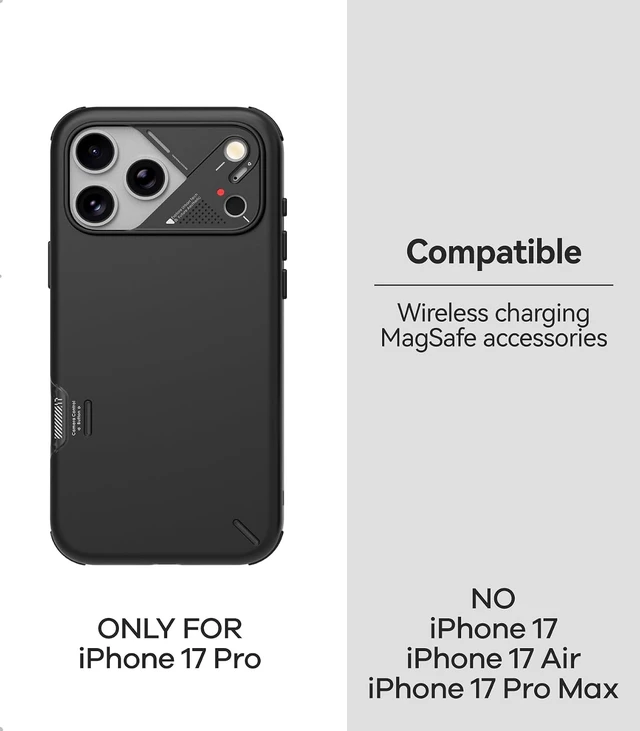 Alt view image 2 of 7 - Aulumu A17 Shockproof iPhone 17 Pro Max Case | with Camera Control | CoolHyper | Aluminum Alloy Camera Frame | Multi-Layer Composite Protection - Black iPhone 17 Pro White
