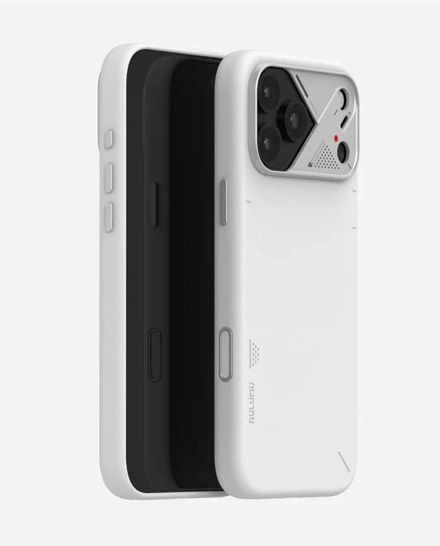 Alt view image 5 of 7 - Aulumu A17 Vegan Leather CoolHyper iPhone 17 Pro Max Case | Camera Control | with Cooling Fins | Luxury Comfort | Compatible with MagSafe | Complete Wrap-Around - White Black iPhone 17 Pro
