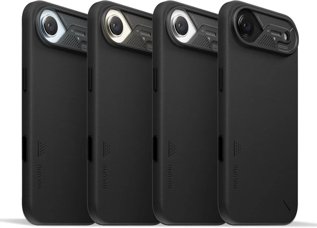 Alt view image 2 of 6 - Aulumu A17 Vegan Leather CoolHyper iPhone 17 Pro Max Case | Camera Control | with Cooling Fins | Luxury Comfort | Compatible with MagSafe | Complete Wrap-Around - White Black iPhoneAir