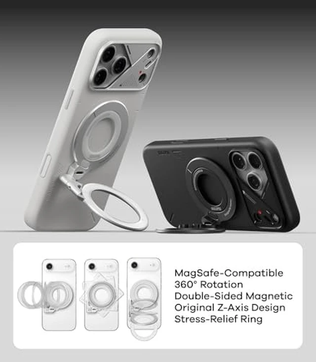 Alt view image 3 of 5 - Aulumu G09 Magnetic Ring Grip+ AC01 for MagSafe Sticker | Magnetic Expansion Kit | Silver-Gray