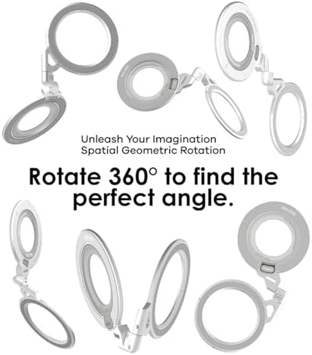 Alt view image 4 of 5 - Aulumu G09 Magnetic Ring Grip+ AC01 for MagSafe Sticker | Magnetic Expansion Kit | Silver-Gray