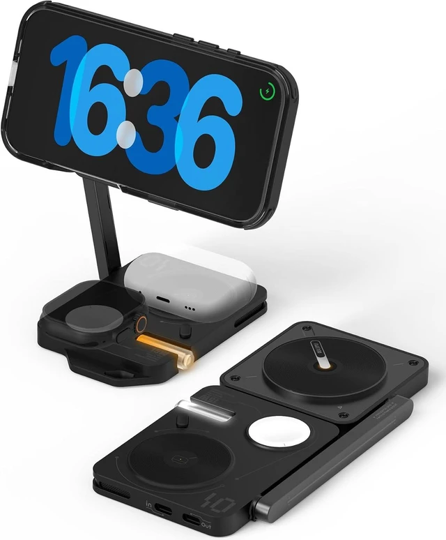 Main image of Aulumu MagSafe-Compatible M01 4-in-1 Wireless Charging Station | 15W Collapsible Magnetic Wireless Charger for iPhone 17 &Apple Watch/AirPods