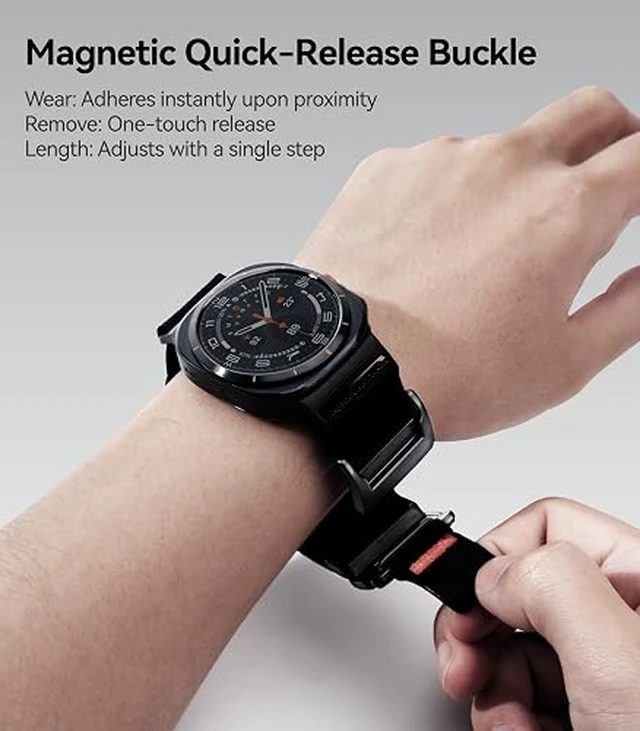 Alt view image 3 of 6 - Aulumu CS03 Titanium Galaxy Watch Ultra (2025/2024) 47MM Snap Functional Buckle Band | Luxury Embossed Texture Knit | Quick-release Design | For Samsung Watch Ultra Bands 47MM