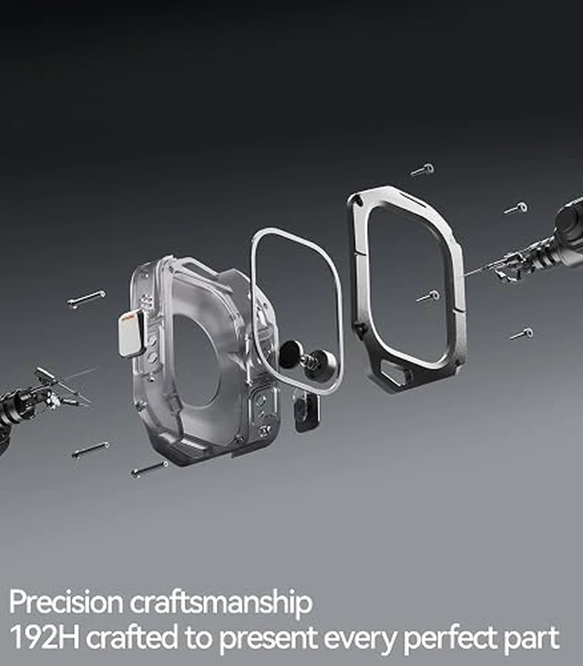 Alt view image 5 of 6 - Aulumu A01 Titanium Case with Apple Watch Ultra Band 49MM | Luxury Design | Only for Apple Watch Band Ultra 1/2 49mm | Titanium Case