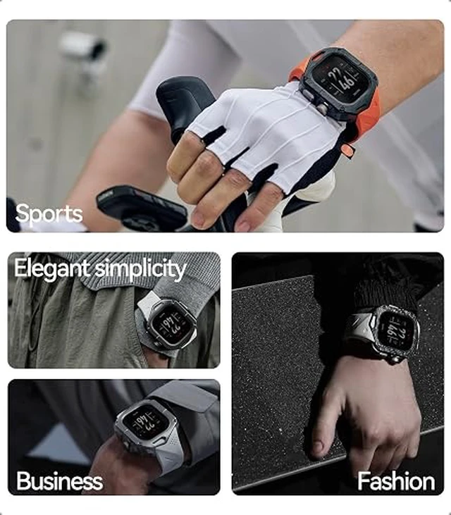 Alt view image 5 of 6 - Aulumu A01 Carbon Fibre Case with Apple Watch Ultra Band 49MM | Luxury Lightweight Design | Only for Apple Watch Band Ultra 1/2 49mm | Carbon Fibre Case