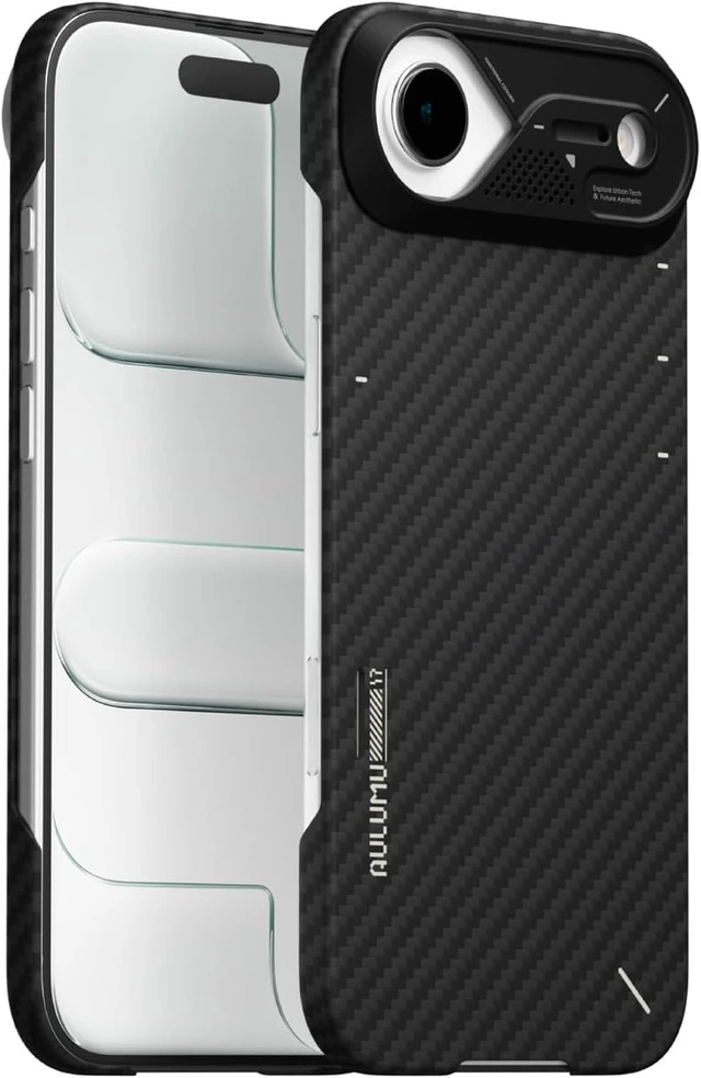 Alt view image 4 of 7 - Aulumu A17 Aramid Fiber iPhone Air Case + G09 Magnetic Ring Grip,Includes (A17) Black + (G09) Black