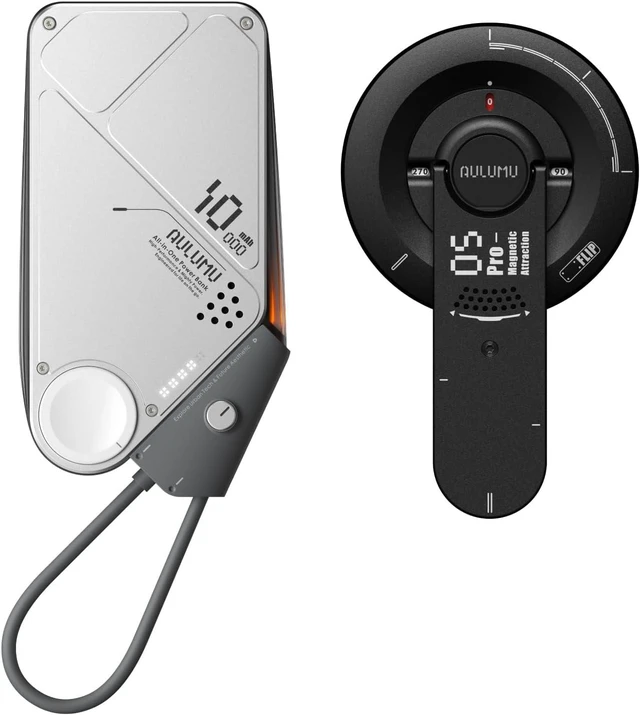 Main image of Aulumu G05 Pro Magnetic Phone Kickstand with EDC Multi-Tool+ M10 Magnetic Power Bank | Black-Gray