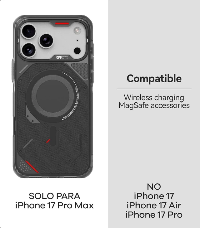 Alt view image 6 of 7 - Aulumu A17 Rugged Phone Case+ G05 AIR Ultimate Bundle, Compatible with iPhone 17 Pro Max, Includes Phone Case (A17) Black + (G05 AIR) Black