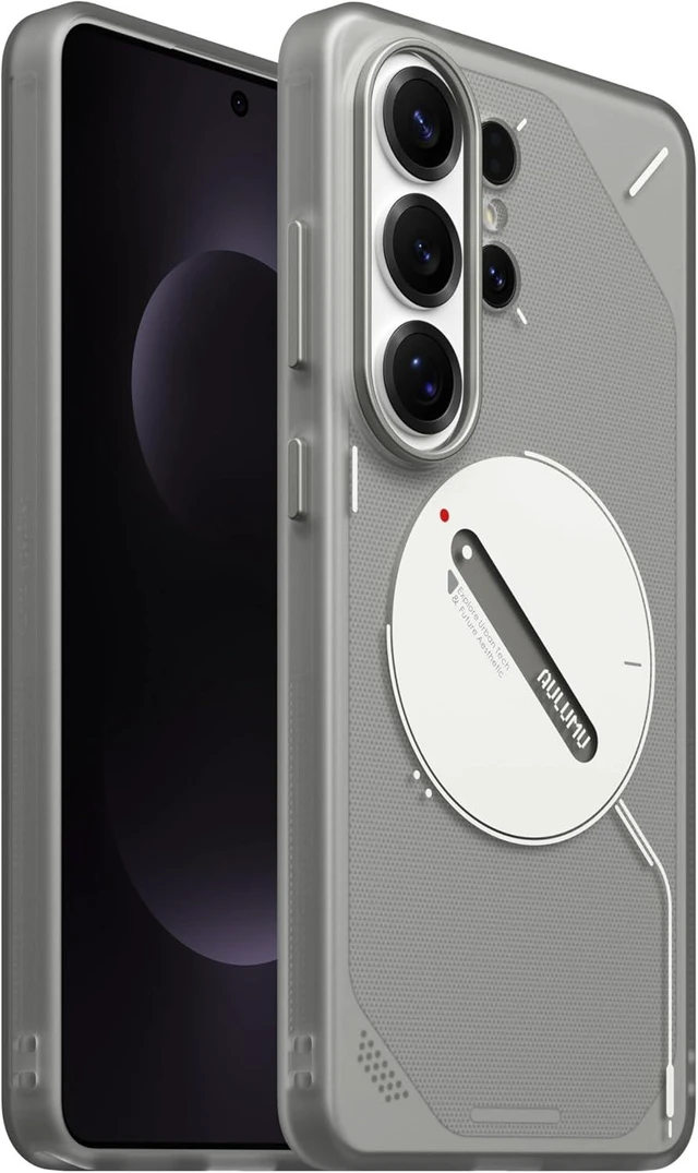 Alt view image 2 of 7 - Aulumu S26 Ultra Galaxy Magnetic Case+G09 Ghost Infinite 360° Magnetic Ring Grip,Includes (S26) Translucent Gray+ (G09) Vibrant Orange