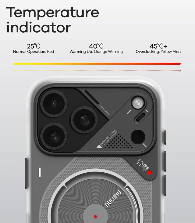Alt view image 4 of 7 - Aulumu G05 Pro Magnetic Kickstand with Multifunctional EDC Tool -Silver + A17 Magnetic Thermal Cas for iPhone 17 Pro Max - Translucent White