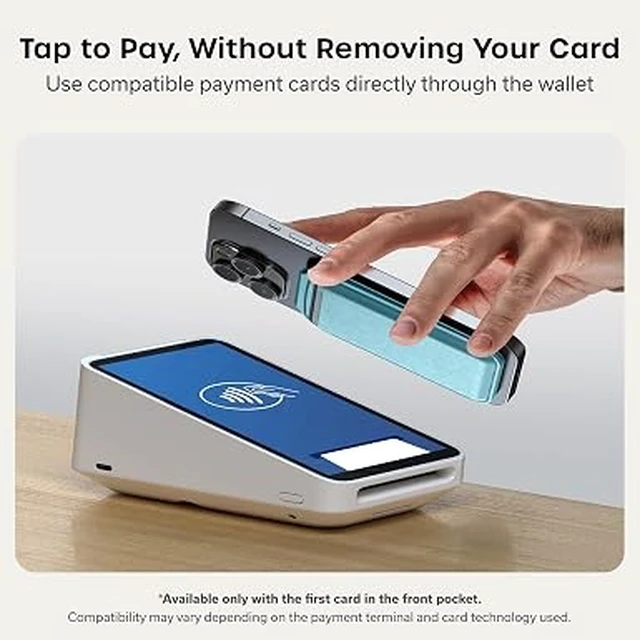 Alt view image 4 of 6 - Satechi MagSafe Wallet Stand, Card Holder, NFC Pass-Through
Double-flap design, adjustable phone attachment, fits iPhone 12-18 Light Blue