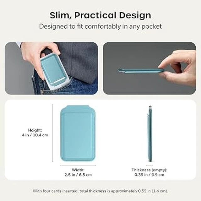 Alt view image 3 of 6 - Satechi MagSafe Wallet Stand, Card Holder, NFC Pass-Through
Double-flap design, adjustable phone attachment, fits iPhone 12-18 Light Blue