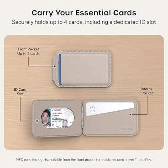 Alt view image 5 of 6 - Satechi MagSafe Wallet Stand, Card Holder, NFC Pass-Through
Double-flap design, adjustable phone attachment, fits iPhone 12-18 Taupe
