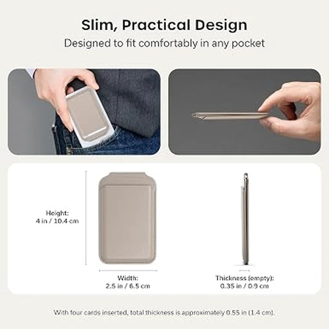 Alt view image 6 of 6 - Satechi MagSafe Wallet Stand, Card Holder, NFC Pass-Through
Double-flap design, adjustable phone attachment, fits iPhone 12-18 Taupe