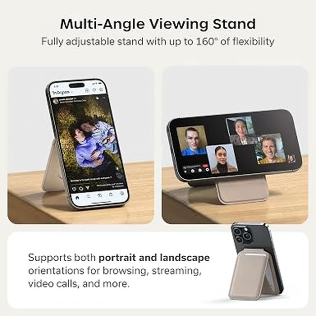 Alt view image 3 of 6 - Satechi MagSafe Wallet Stand, Card Holder, NFC Pass-Through
Double-flap design, adjustable phone attachment, fits iPhone 12-18 Taupe