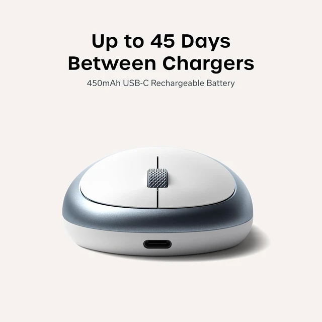 Alt view image 3 of 7 - Satechi M1 Wireless Bluetooth Mouse, USB-C Rechargeable, Space Gray
Compact and portable, for MacBook, iPad, iPad mini, Mac mini, iMac, Windows Blue