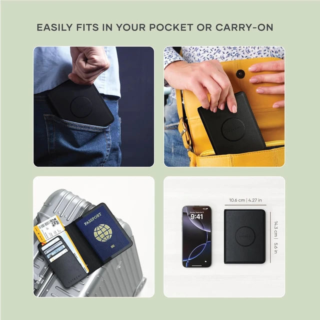 Alt view image 6 of 7 - Satechi Passport Holder with Find My Tracking, 4-Slot Card Wallet, Black
4-slot card wallet, wireless charging, RFID protection, vegan leather