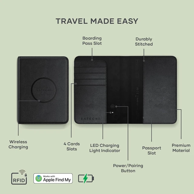Alt view image 4 of 7 - Satechi Passport Holder with Find My Tracking, 4-Slot Card Wallet, Black
4-slot card wallet, wireless charging, RFID protection, vegan leather