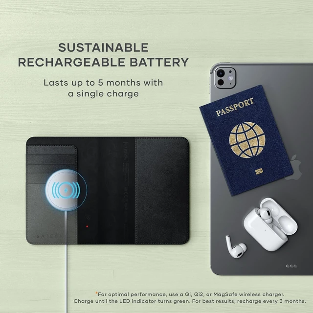 Alt view image 7 of 7 - Satechi Passport Holder with Find My Tracking, 4-Slot Card Wallet, Black
4-slot card wallet, wireless charging, RFID protection, vegan leather