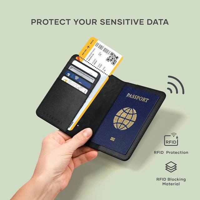 Alt view image 5 of 7 - Satechi Passport Holder with Find My Tracking, 4-Slot Card Wallet, Black
4-slot card wallet, wireless charging, RFID protection, vegan leather