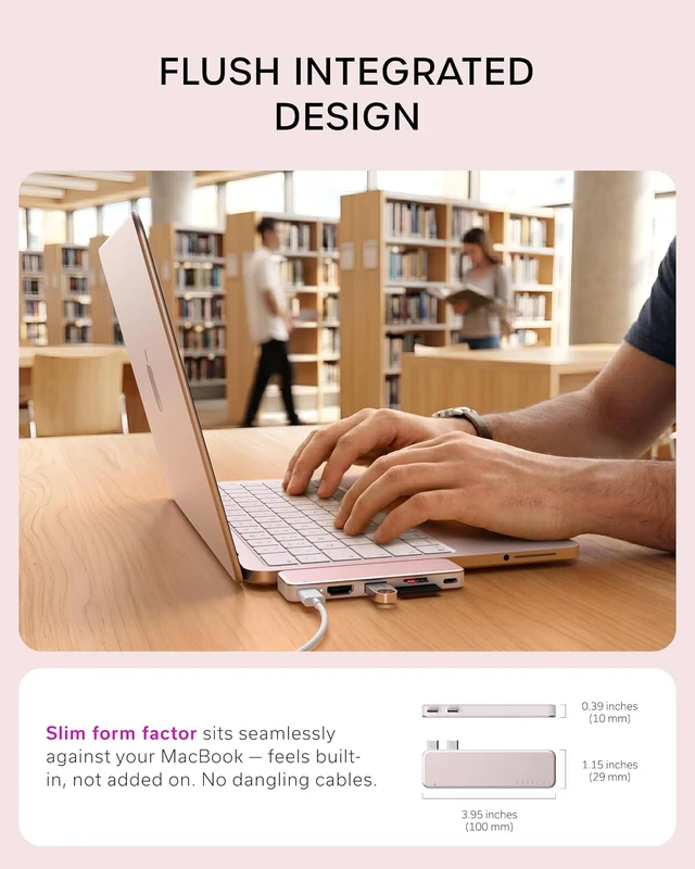 Alt view image 6 of 7 - Satechi 6-in-2 USB-C Snap Hub, 4K/60Hz HDMI, for MacBook Neo, Citrus
USB hub, 45W PD pass-through charging, SD & microSD card readers, 5 Gbps Type-A/Type-C data, for MacBook Neo Blush