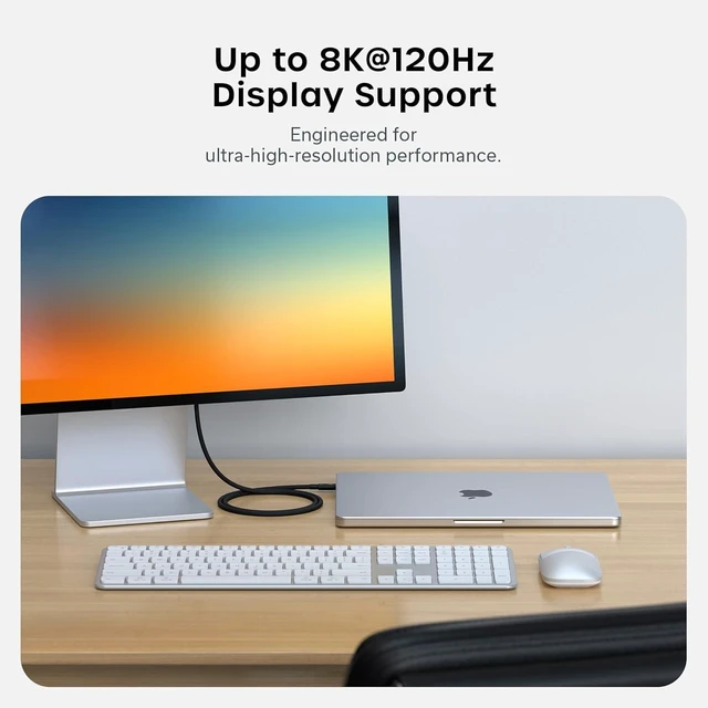 Alt view image 4 of 7 - Satechi Certified Thunderbolt 5 Cable, 240W PD Charging, 120Gb/s Data
120 Gb/s data, dual 8K/60Hz, triple 4K/144Hz, braided design, fits iPhone 18, MacBook Air/Pro/Neo