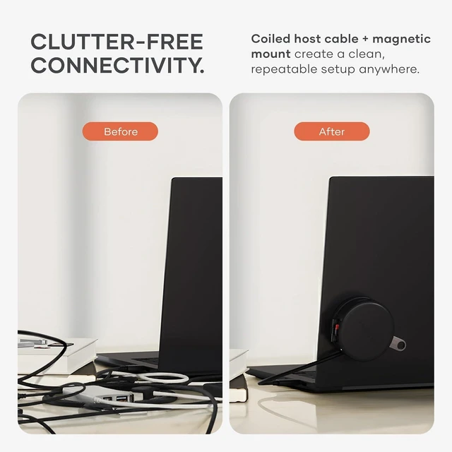 Alt view image 3 of 7 - Satechi OntheGo 7-in-1 USB-C Hub, 4K/60Hz HDMI, 100W PD, Space Black
100W PD, gigabit Ethernet, dual 5 Gbps Type-A ports, SD/microSD reader, coiled cable, fits Mac & Windows