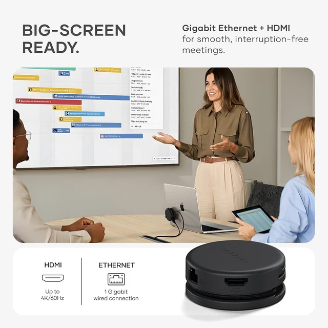 Alt view image 2 of 7 - Satechi OntheGo 7-in-1 USB-C Hub, 4K/60Hz HDMI, 100W PD, Space Black
100W PD, gigabit Ethernet, dual 5 Gbps Type-A ports, SD/microSD reader, coiled cable, fits Mac & Windows