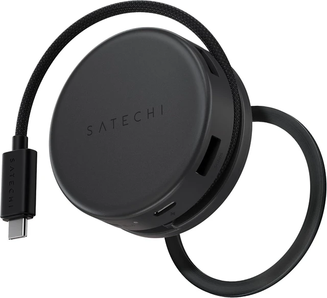 Main image of Satechi OntheGo 7-in-1 USB-C Hub, 4K/60Hz HDMI, 100W PD, Space Black
100W PD, gigabit Ethernet, dual 5 Gbps Type-A ports, SD/microSD reader, coiled cable, fits Mac & Windows