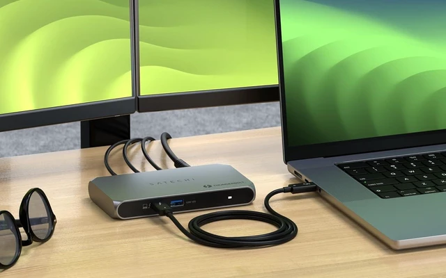 Alt view image 2 of 7 - Satechi Thunderbolt 4 Slim Hub Pro, Docking Station, 100W USB-C Charging
Single 8K or dual 4K display, 4 Thunderbolt ports, USB 3.2 Gen2, for Mac, Windows, MacBook Air/Pro, Dell, Surface, Lenovo