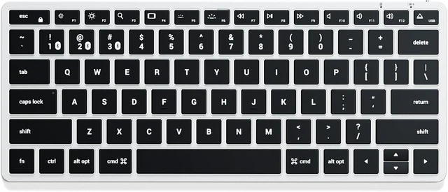 Main image of Satechi Slim X1 Bluetooth Backlit Keyboard, Multi-Device Sync, Space Gray
Illuminated keys, for MacBook, iPad, iPad mini, Mac mini, iMac X1 Silver