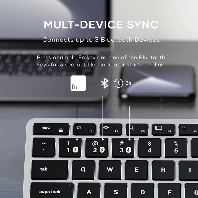 Alt view image 6 of 7 - Satechi Slim X1 Bluetooth Backlit Keyboard, Multi-Device Sync, Space Gray
Illuminated keys, for MacBook, iPad, iPad mini, Mac mini, iMac X1 Silver